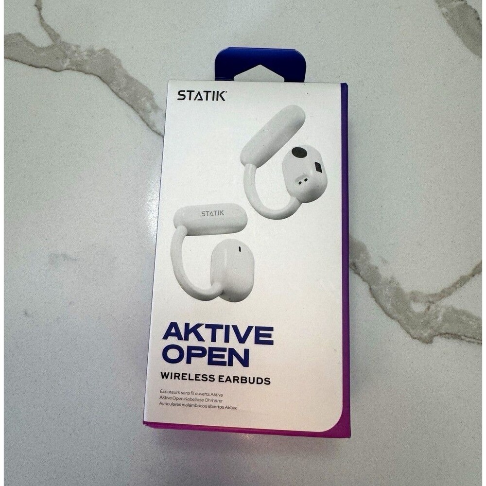 Statik Aktive Open Wireless Bluetooth Water Resistant Ear-Hook Earbuds NEW